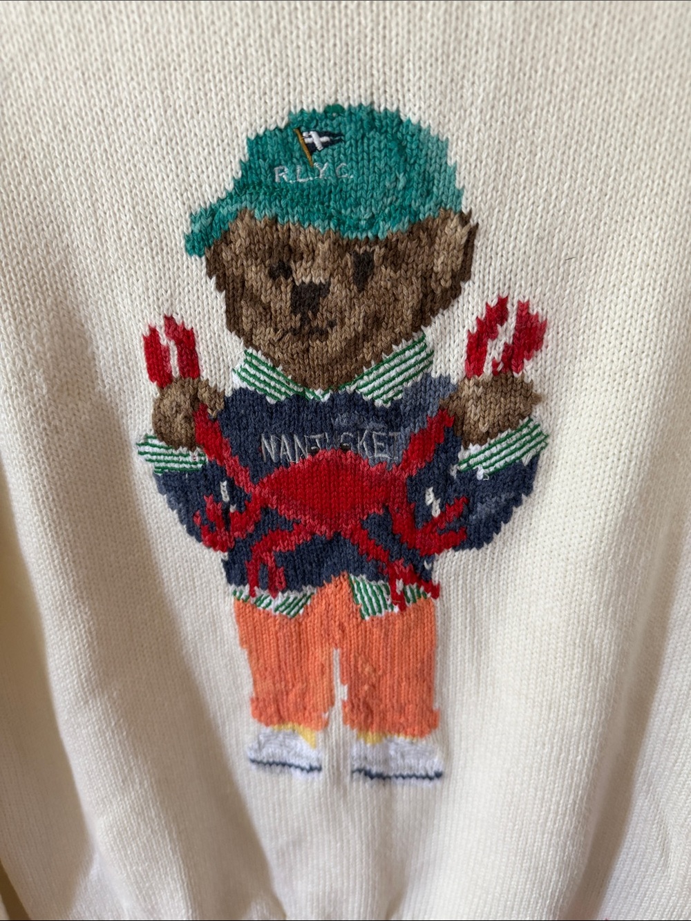 Polo Ralph Lauren Bear Nantucket Sweater. Kids L Women’s XS. Box52 - Picture 2 of 9